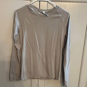 Athleta Momentum Shine Seamless Taupe Shimmer Long Sleeve Athletic Top Medium